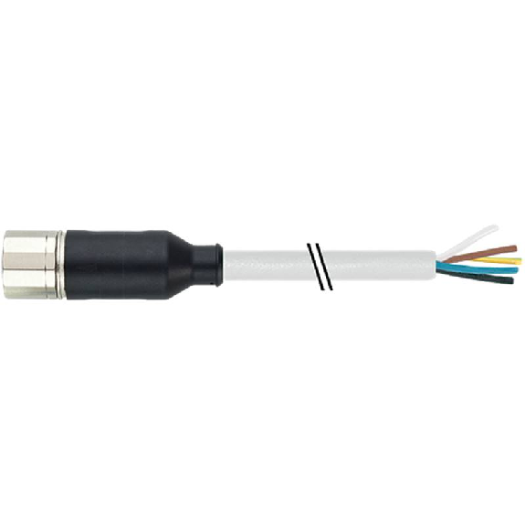 M23 Fem Droit 19p; Câble PUR 16x0.34+3x0.75 Gris Cpc 5m-Leggi tutto