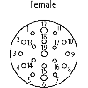 M23 Fem Droit 19p; Câble PUR 16x0.34+3x0.75 Gris Cpc 5m