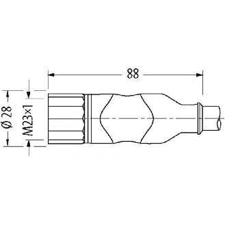 M23 Fem Droit 19p; Câble PUR 16x0.34+3x0.75 Gris Cpc 5m-Lire la description