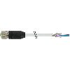 M12A Fem Droit 8p; Câble PUR (UL/CSA) Blindé 8x0.25 Gris 7.5m