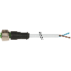 M12 Fem Droit Câble Cube67 PUR-OB 2x0,5 Gris 10m
