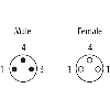 M08A Fem Droit 3p/M08A Mâle Droit 3p; PUR 3x0.25 Gris 0.6m