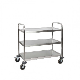 Chariot Inox 3 plateaux - 850x540xH940 mm - Multiroir-Lire la description