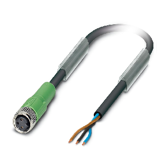 M08 Fem Droit 3p; Câble PVC Noir 5m-Lire la description
