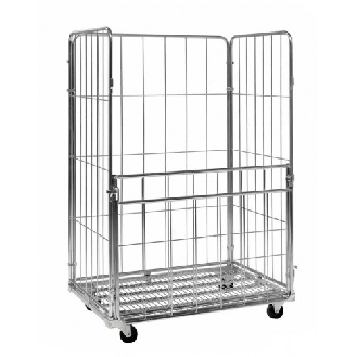 Roll conteneur en acier zingué 1200 x 800 x H1800 mm-Lire la description