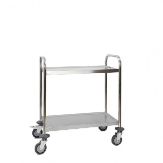 Chariot Inox 2 plateaux - 710x410xH810 mm - Multiroir-Lire la description