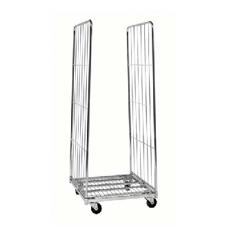 Roll conteneur 2 côtés en acier zingué 800 x 720 x H1800 mm-Lire la description
