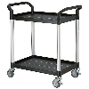 Chariot de service polypropylène noir 2 plateaux 800 x 480 x H950 mm Multiroir