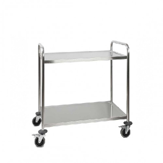 Chariot Inox 2 plateaux - 850x540xH940 mm - Multiroir-Lire la description