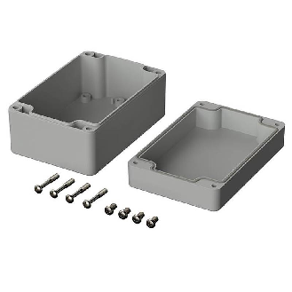 Boîtier, ABS, IP65, Gris clair, 122 x 120 x 55 mm-Lire la description