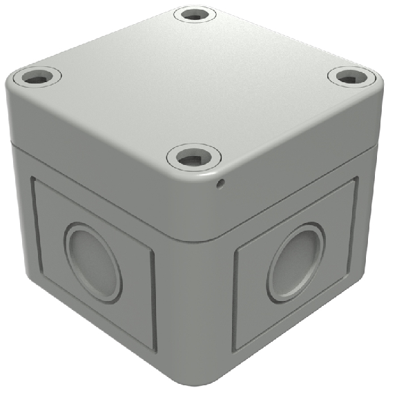 Boîtier, Thermoplastique PS, IP66, RAL 7035, 65 x 65 x 57 mm-Lire la description