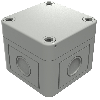 Boîtier, Thermoplastique PS, IP66, RAL 7035, 65 x 65 x 57 mm