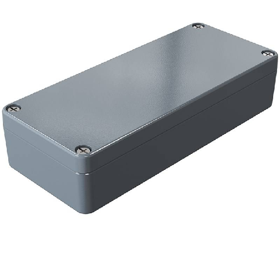 Coffret Alu std, IP66, RAL 7001, 64x150x34mm (HxLxP)-Lire la description