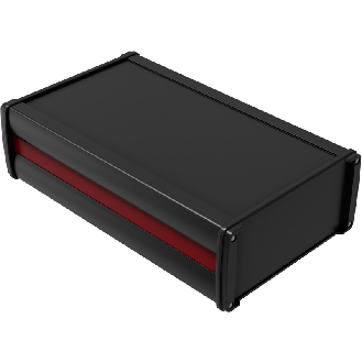 Boîtier alu. profilé, IP65, RAL 3003/RAL 9005, 190 x 90 x 320 mm-Lire la description