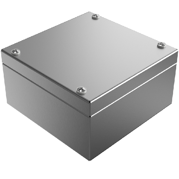 Boîtier Standard inox 304, 150x150x81mm (HxLxP), IP66, ss perç. mur. Boîtier Standard inox 304, 150x150x81mm (HxLxP), IP66, ss perç. mur.-Lire la description