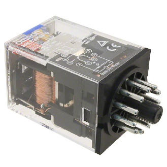 Relais 3PDT 10A-250VAC, Ind. méca., Led, BT, 24DC-Lire la description