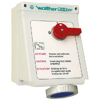 Socle saillie 3x32A interruptible avec double verrouillage-Lire la description