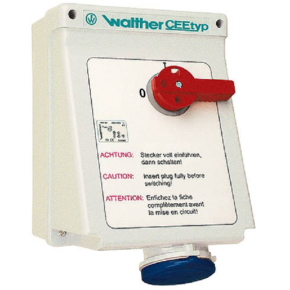 Socle saillie 3x63A interruptible avec double verrouillage Socle saillie 3x63A interruptible avec double verrouillage-Lire la description