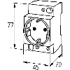 Prise de courant Allemagne, Gris, 250VAC, 10-16A, bornes à vis 2x6mm²