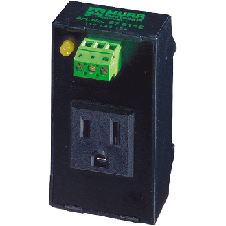 Prise de courant USA (NEMA), LED, 127VAC 15A, bornes à vis 2,5mm²-Lire la description