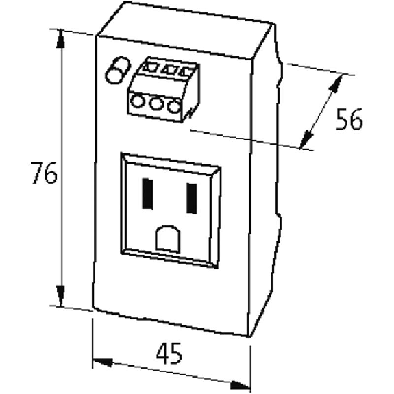 Prise de courant USA (NEMA), LED, 127VAC 15A, bornes à vis 2,5mm²-Lire la description