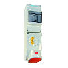 Socle saillie 5x32A interruptible et dble verrouillage et rail DIN