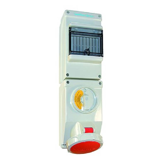 Socle saillie 5x32A interruptible et dble verrouillage et rail DIN Socle saillie 5x32A interruptible et dble verrouillage et rail DIN-Lire la description
