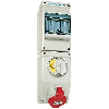 Socle saillie 4x16A interruptible et dble verrouillage et rail DIN