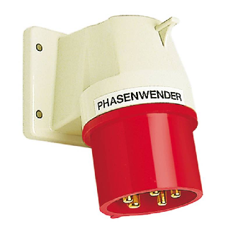 Socle de connecteur avec inverseur de phases 5x 32A, 400V IP44-Lire la description