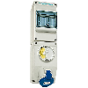 Socle saillie 3x32A interruptible et dble verrouillage et rail DIN