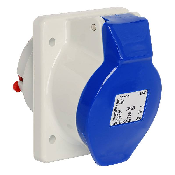 Socle de tableau, sortie inclinée 10°, 3x 32A, 110V IP44-Lire la description
