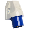 Socle de connecteur saillie, 1 entrée verticale 3x 32A, 400V IP44