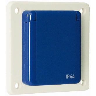 Socle Schuko gris ( entr'axe 60x60 ), 2P+T 10/16A 230V IP44-Lire la description