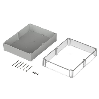 Boîtier, polycarbonate, IP66, Gris clair, 300 x 230 x 110 mm-Lire la description