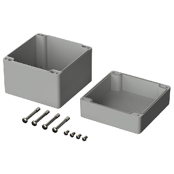 Boîtier, ABS, IP66, Gris clair, 122 x 120 x 105 mm-Lire la description