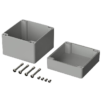 Boîtier, ABS, IP66, Gris clair, 122 x 120 x 105 mm-Lire la description