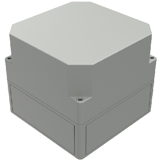 Boîtier, Thermoplastique PS, IP66, RAL 7035, 180 x 182 x 165 mm-Lire la description
