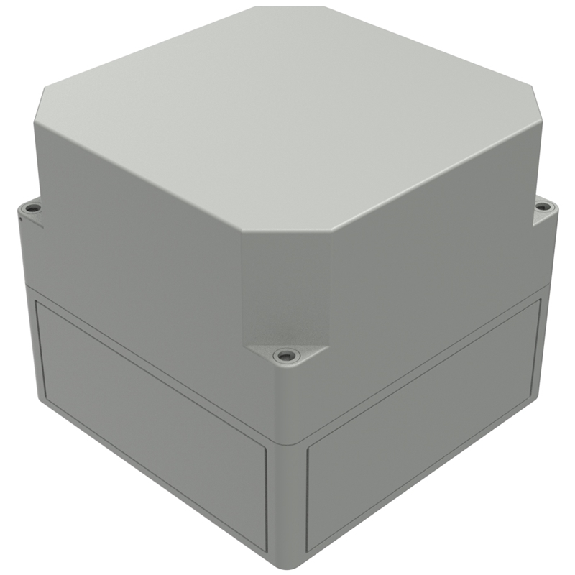 Boîtier, Thermoplastique PS, IP66, RAL 7035, 180 x 182 x 165 mm-Lire la description