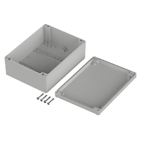 Boîtier, ABS, IP65, Gris clair, 200 x 150 x 77 mm Boîtier, ABS, IP65, Gris clair, 200 x 150 x 77 mm-Lire la description