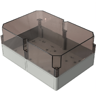 Boîtier, Thermoplastique PS, IP66, RAL 7035, 254 x 355 x 165 mm-Lire la description