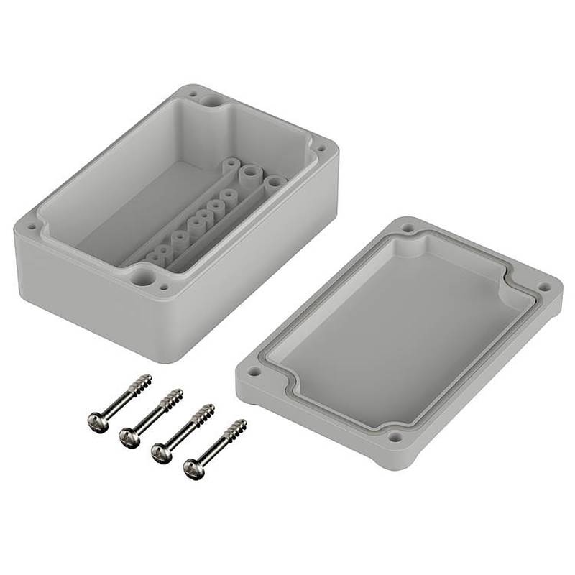 Boîtier, ABS, IP65, Gris clair, 98 x 64 x 38 mm-Lire la description