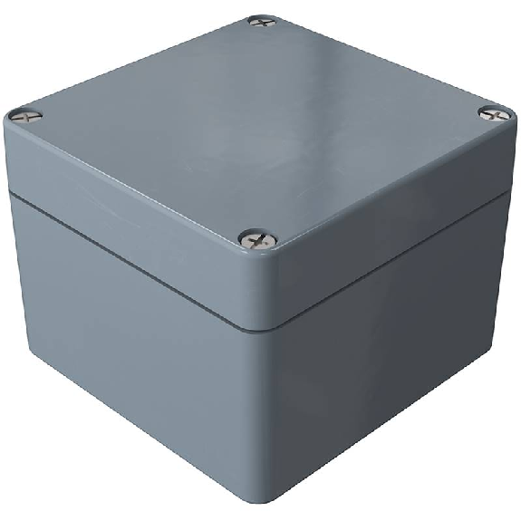 Coffret Polyester std, IP66, RAL 7000, 120x122x91mm (HxLxP)-Lire la description