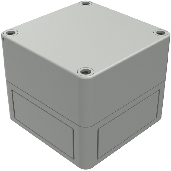 Boîtier, Thermoplastique PS, IP66, RAL 7035, 94 x 94 x 81 mm-Lire la description