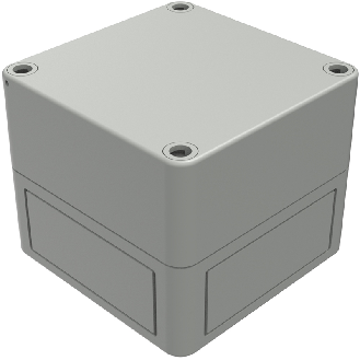 Boîtier, Thermoplastique PS, IP66, RAL 7035, 94 x 94 x 81 mm-Lire la description