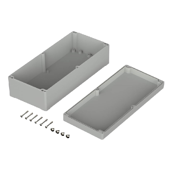 Boîtier, polycarbonate, IP66, Gris clair, 360 x 160 x 100 mm-Lire la description