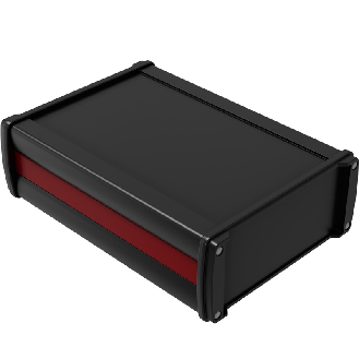 Boîtier alu. profilé, IP65, RAL 3003/RAL 9005, 157 x 69 x 220 mm-Lire la description