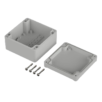 Boîtier, ABS, IP65, Gris clair, 100 x 100 x 57 mm-Lire la description
