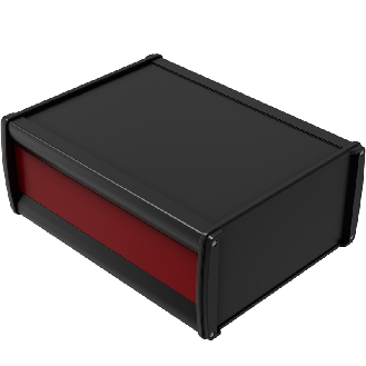Boîtier alu. profilé, IP65, RAL 3003/RAL 9005, 233 x 121 x 300 mm-Lire la description