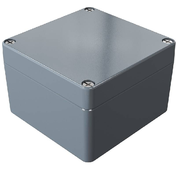 Coffret Alu std, IP66, RAL 7001, 120x122x81mm (HxLxP)-Lire la description