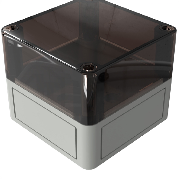 Boîtier, Thermoplastique PS, IP66, RAL 7035, 94 x 94 x 81 mm-Lire la description